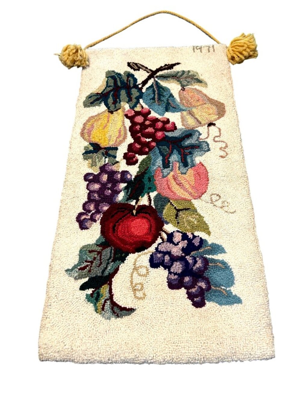 Vintage Fruity Fiber Art Wall Hanging Thats Berry Hilarious
